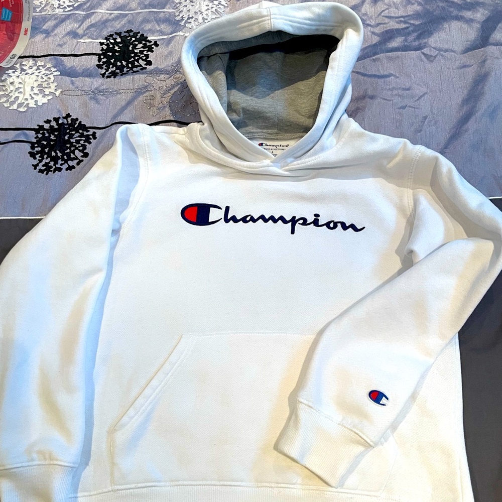 White Champion hoodie